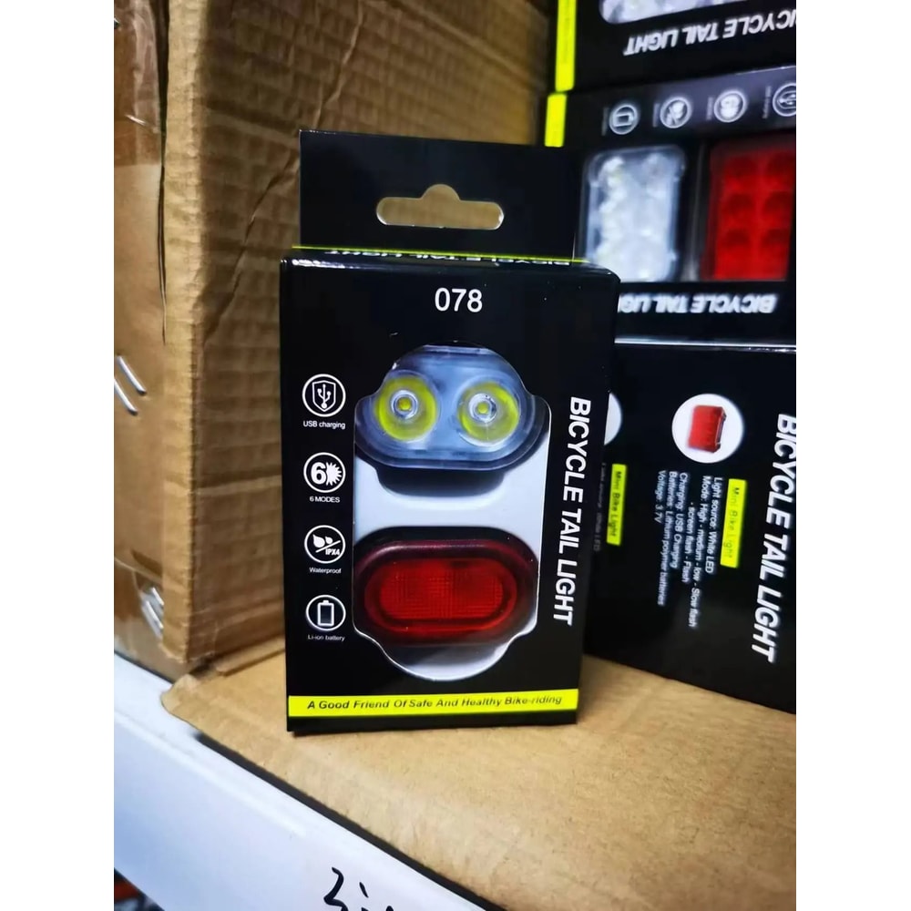 USB Rechargeable Bike Light Set LED Bicycle Headlight And Taillight Waterproof Safety Warning Light 2
