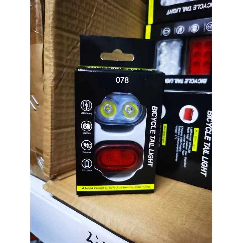 USB Rechargeable Bike Light Set LED Bicycle Headlight And Taillight Waterproof Safety Warning Light 2