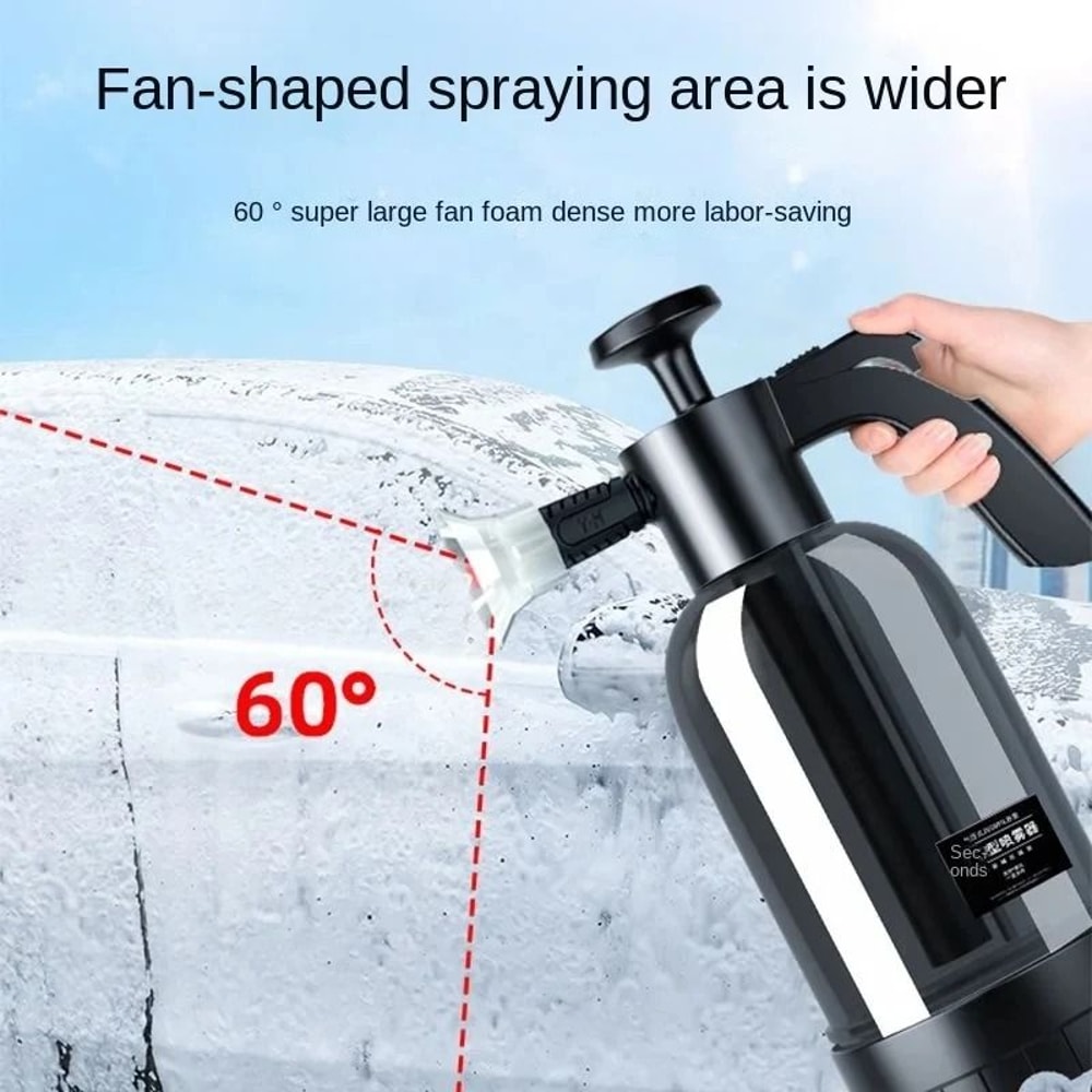 2L Hand Pump Foam Sprayer Snow Foam Cannon Bottle With 3 Nozzles For Car Wash And Window Cleaning 4