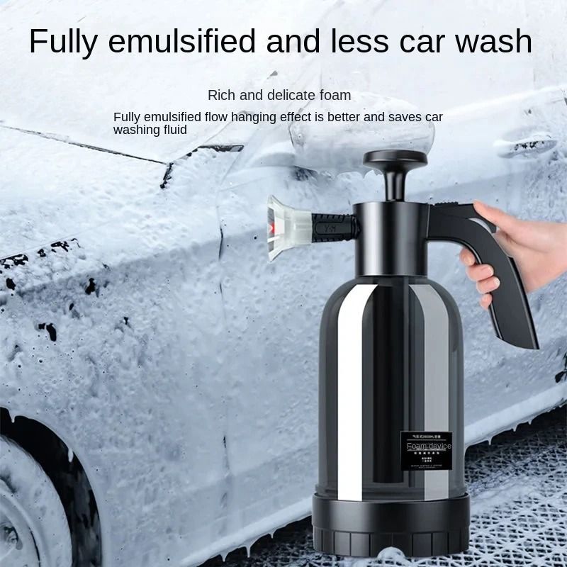 2L Hand Pump Foam Sprayer Snow Foam Cannon Bottle With 3 Nozzles For Car Wash And Window Cleaning 0