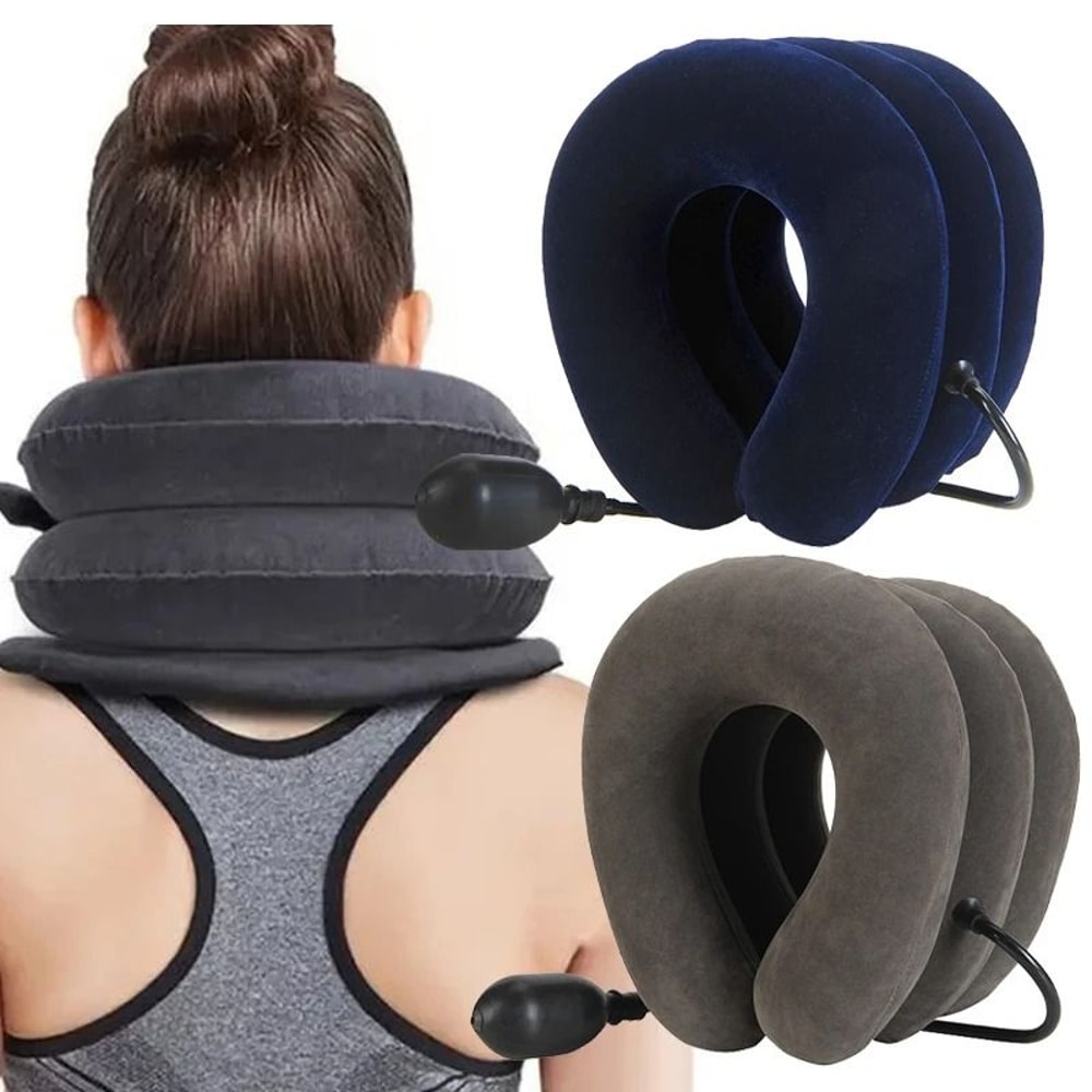 Comfort Fit Inflatable Neck Stretcher Cervical Traction Brace Neck Support Collar For Posture 0
