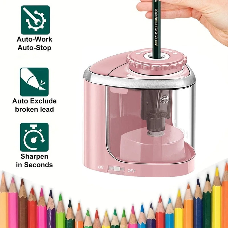 Desktop Automatic Pencil Sharpener Electric Pencil Sharpener For Students School And Office Pencils 4