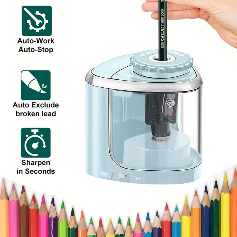 Desktop Automatic Pencil Sharpener Electric Pencil Sharpener For Students School And Office Pencils 5