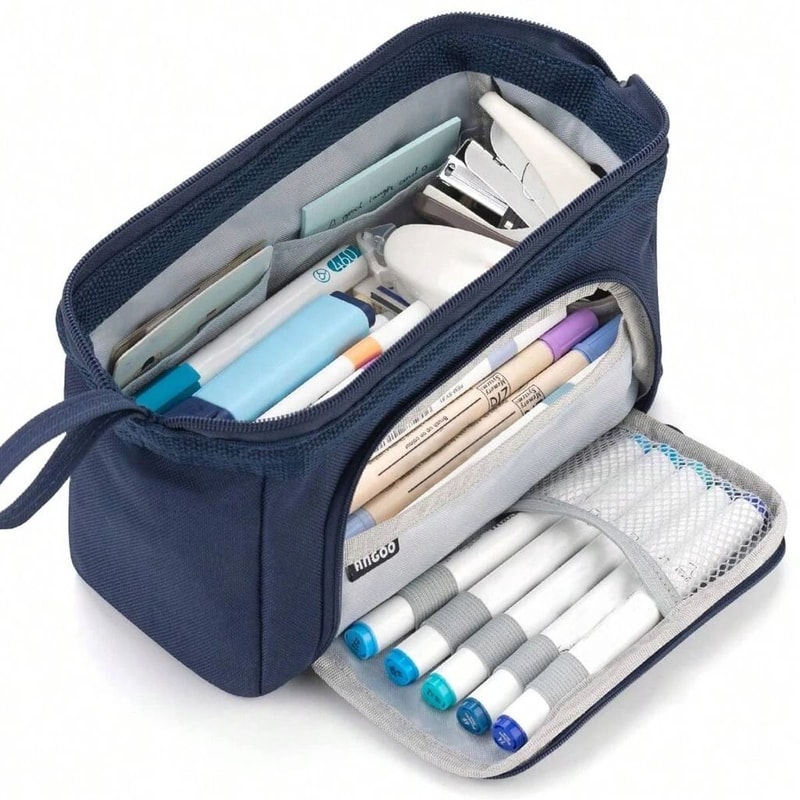 Extra Large Pencil Case Durable Polyester Multi Purpose Organizer Pouch For School Supplies And Mak 6
