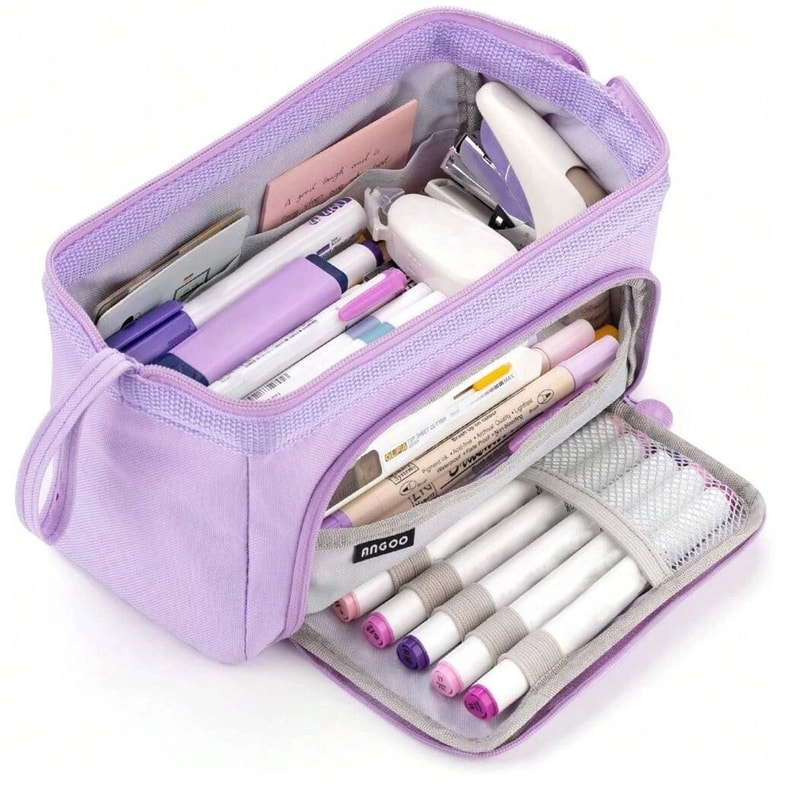 Extra Large Pencil Case Durable Polyester Multi Purpose Organizer Pouch For School Supplies And Mak 4