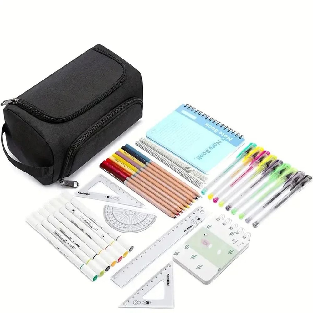 Extra Large Pencil Case Durable Polyester Multi Purpose Organizer Pouch For School Supplies And Mak 12