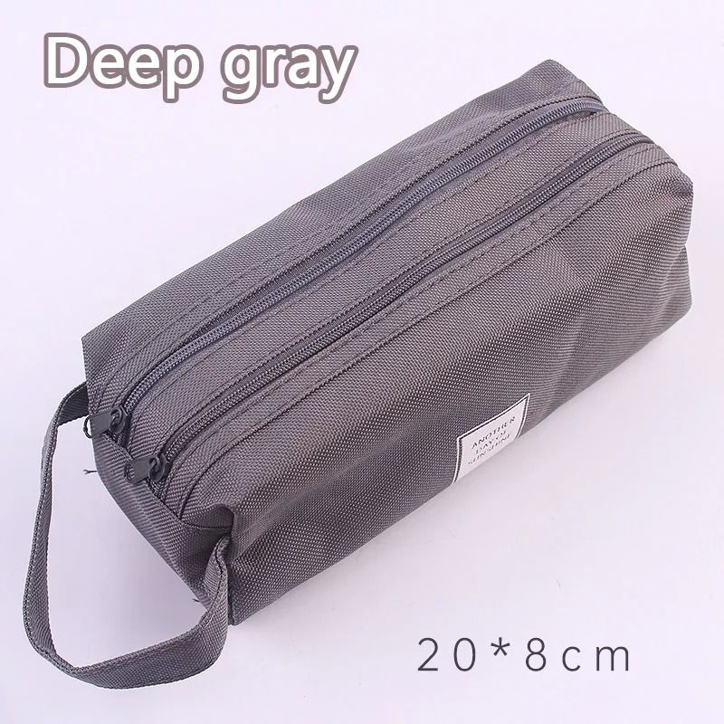 Double Layer Pencil Case Canvas Large Capacity Pencil Pouch Pen Box Organizer For School Supplies 6