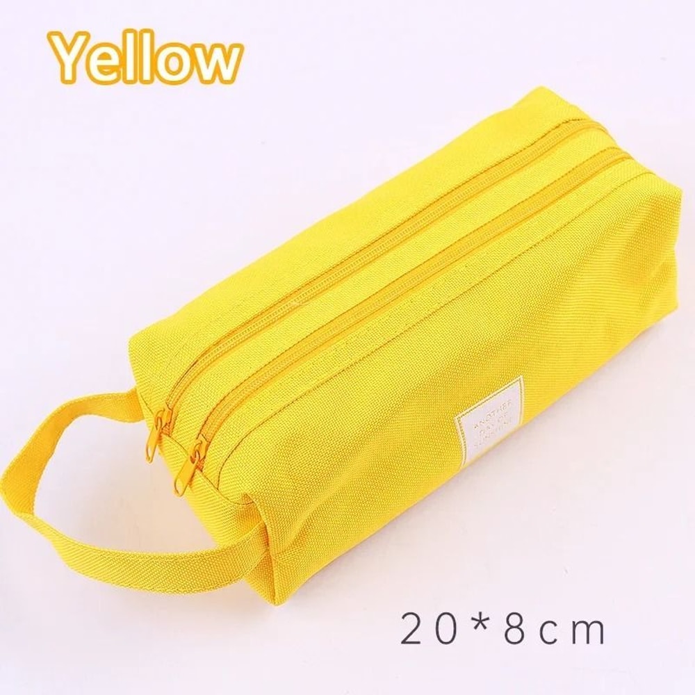 Double Layer Pencil Case Canvas Large Capacity Pencil Pouch Pen Box Organizer For School Supplies 1