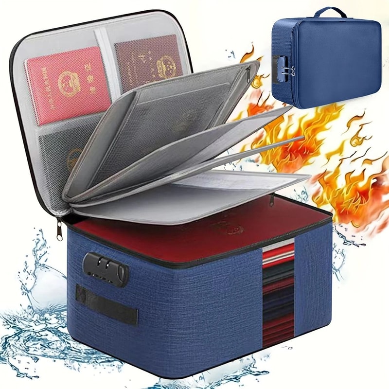 High Capacity Document Organizer Bag Lockable Oxford Passport Holder Multi Layer A4 File Storage Ca 7