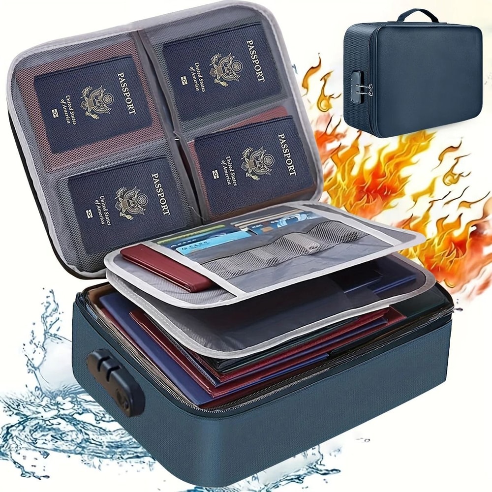 High Capacity Document Organizer Bag Lockable Oxford Passport Holder Multi Layer A4 File Storage Ca 5