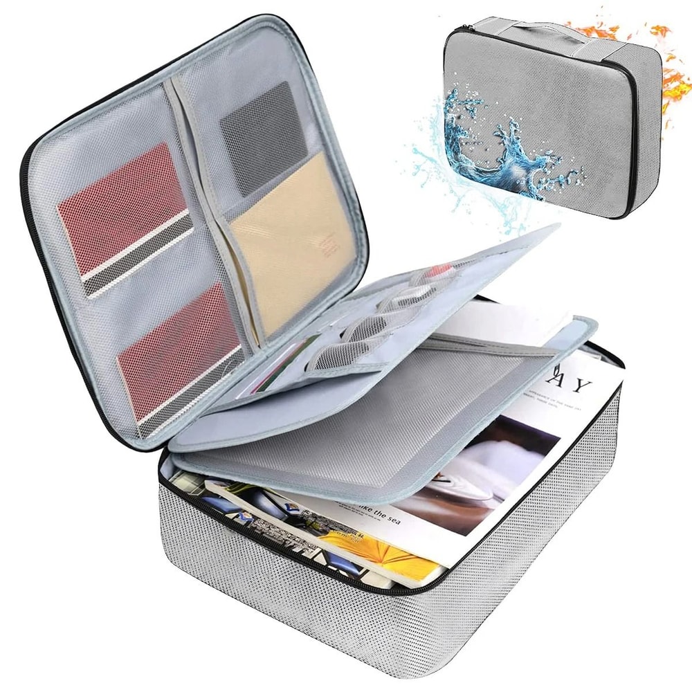 High Capacity Document Organizer Bag Lockable Oxford Passport Holder Multi Layer A4 File Storage Ca 4