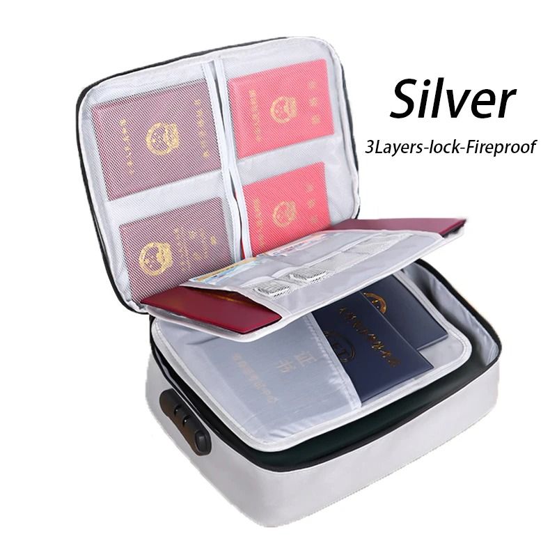 High Capacity Document Organizer Bag Lockable Oxford Passport Holder Multi Layer A4 File Storage Ca 10
