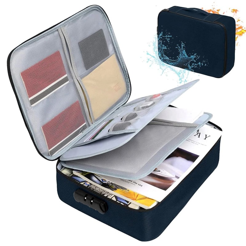 High Capacity Document Organizer Bag Lockable Oxford Passport Holder Multi Layer A4 File Storage Ca 3