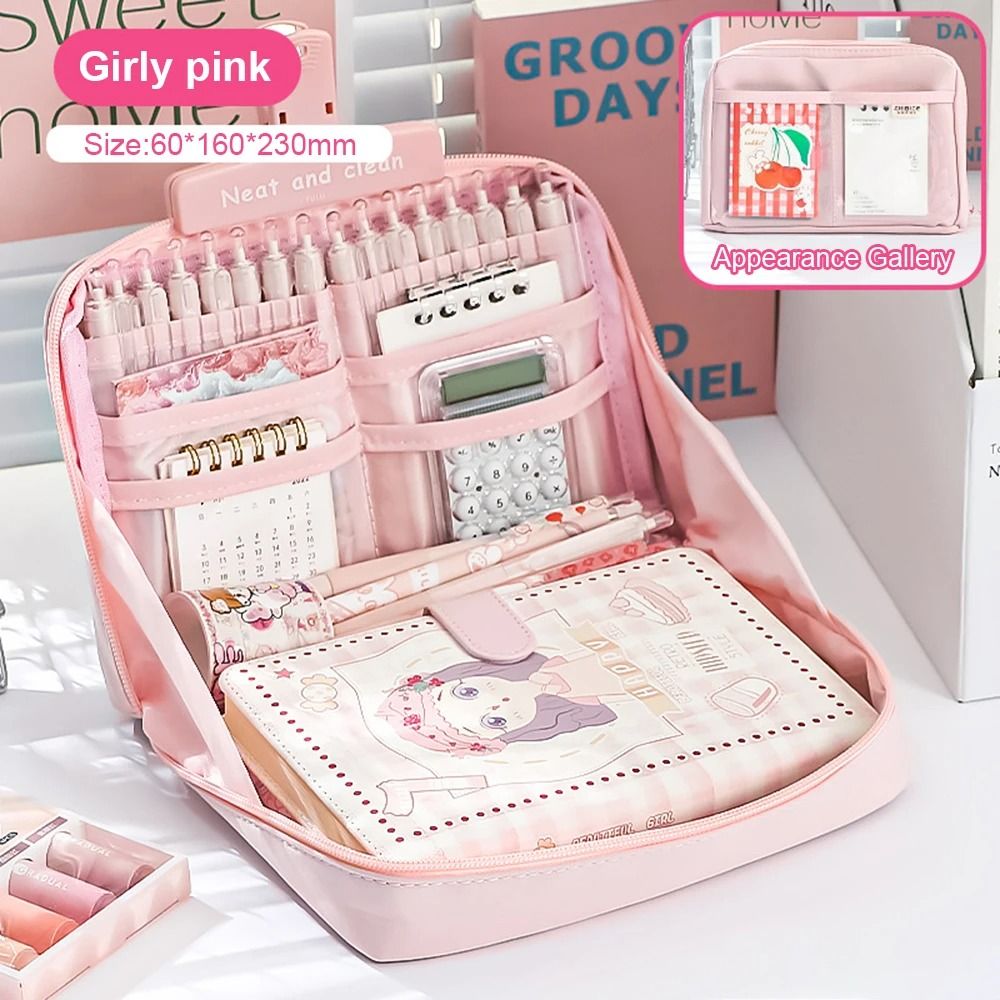 10 Layer Pencil Case Kawaii Panda Large Capacity Canvas Pen Bag Student Stationery Organizer 11