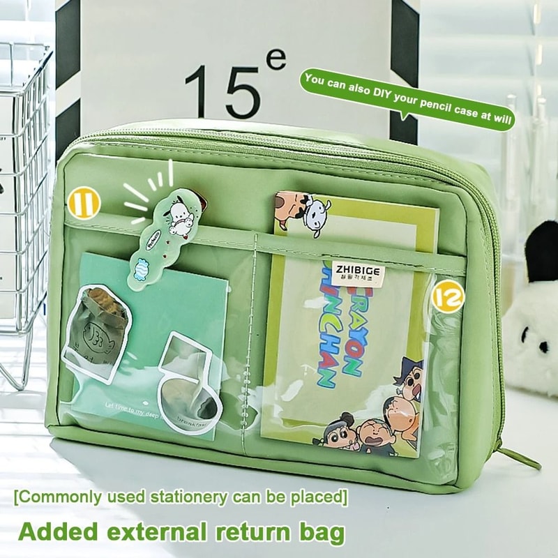 10 Layer Pencil Case Kawaii Panda Large Capacity Canvas Pen Bag Student Stationery Organizer 13