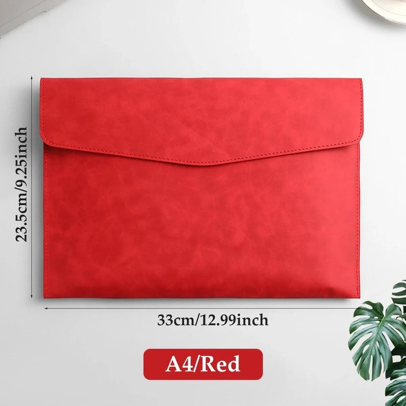 Ultra Large A4 File Bag Waterproof Leather Document Folder Large Capacity Business File Organizer 4