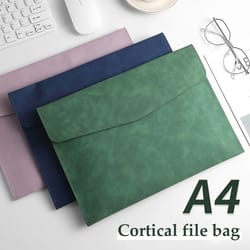 ultra large a4 file bag waterproof leather document folder large capacity business file organizer