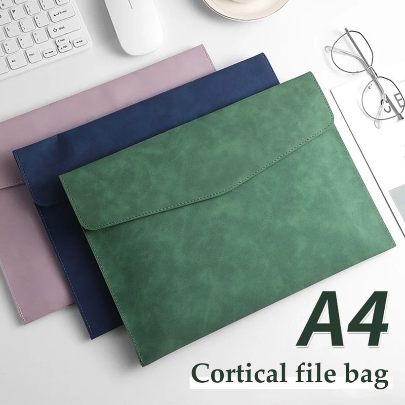 Ultra Large A4 File Bag Waterproof Leather Document Folder Large Capacity Business File Organizer 0