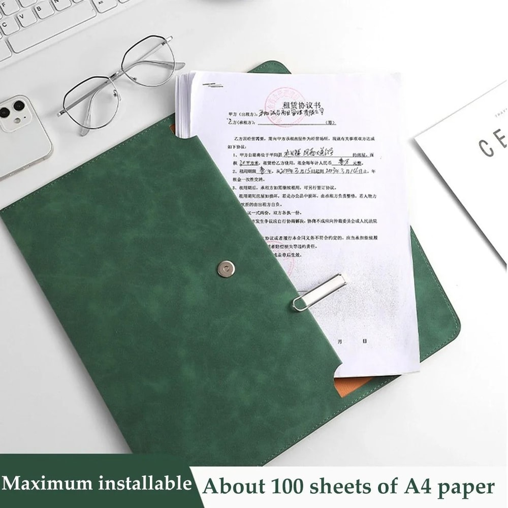 Ultra Large A4 File Bag Waterproof Leather Document Folder Large Capacity Business File Organizer 9