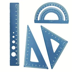 metal drafting set 4 piece ruler measurement set with storage box for students and office use