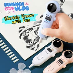 cute electric eraser astronaut battery powered erasing tool with fan for sketching and students