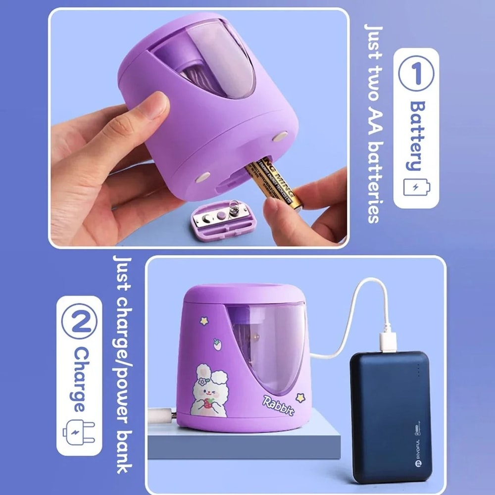Electric Automatic Pencil Sharpener Cartoon Space Design Kids School And Office Stationery 11