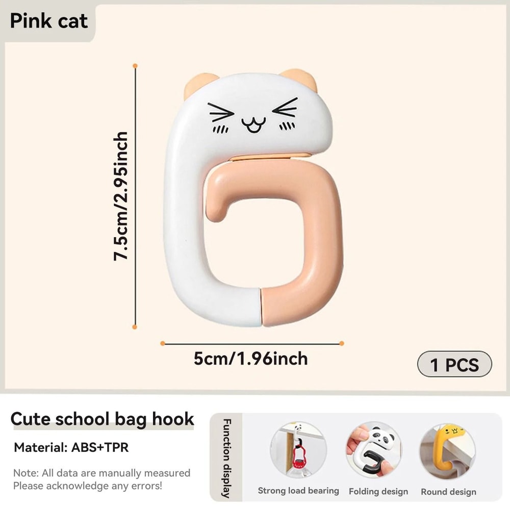 Kawaii Portable Bag Hook Animal Table Handbag Hanger Desk Purse Holder Travel Organizer 2