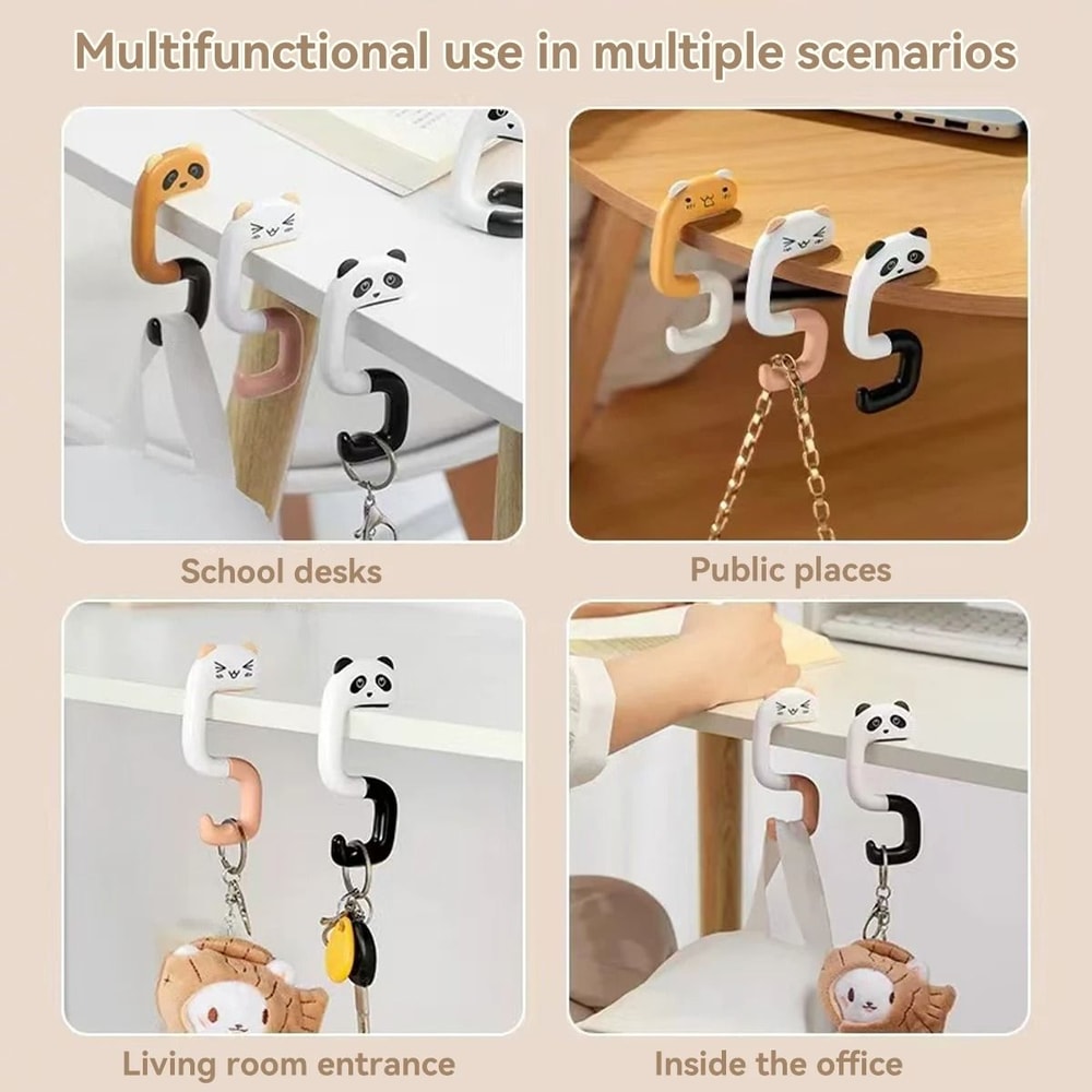 Kawaii Portable Bag Hook Animal Table Handbag Hanger Desk Purse Holder Travel Organizer 14