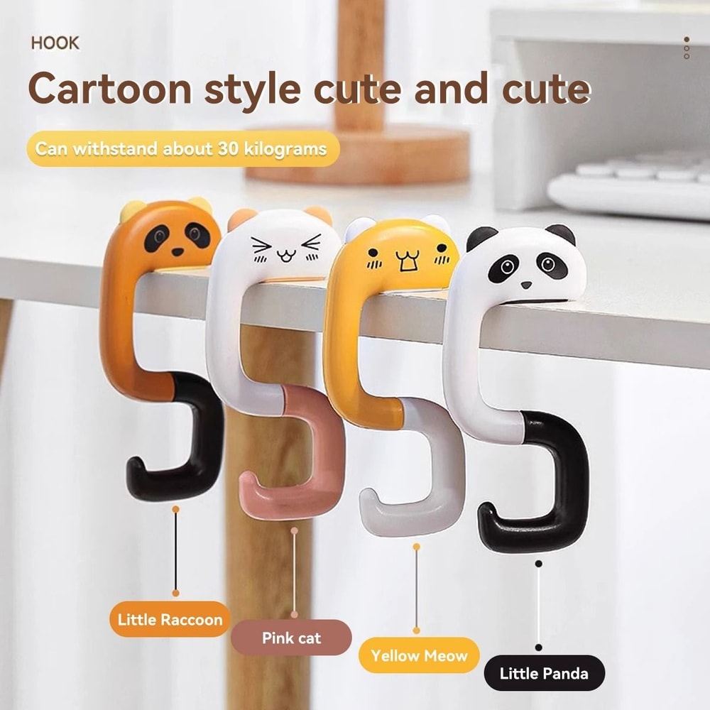 Kawaii Portable Bag Hook Animal Table Handbag Hanger Desk Purse Holder Travel Organizer 0