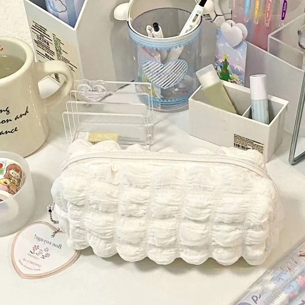 Kawaii Pencil Case Cute Korean Pen Pouch Cosmetic Bag For School Office And Students 2