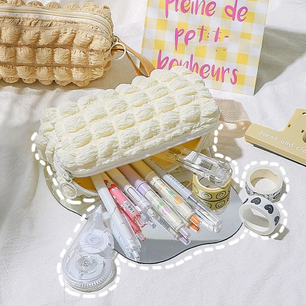 Kawaii Pencil Case Cute Korean Pen Pouch Cosmetic Bag For School Office And Students 12