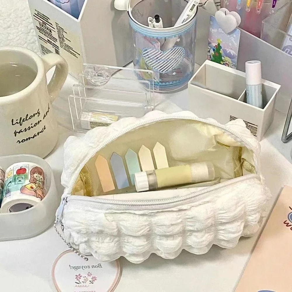 Kawaii Pencil Case Cute Korean Pen Pouch Cosmetic Bag For School Office And Students 13