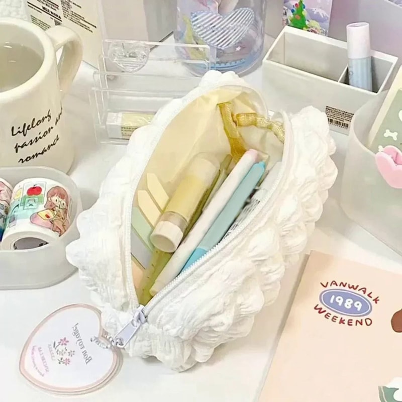 Kawaii Pencil Case Cute Korean Pen Pouch Cosmetic Bag For School Office And Students 16