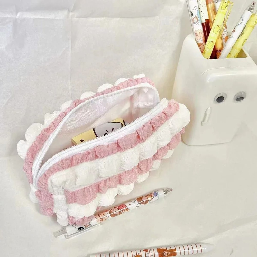 Kawaii Pencil Case Cute Korean Pen Pouch Cosmetic Bag For School Office And Students 6