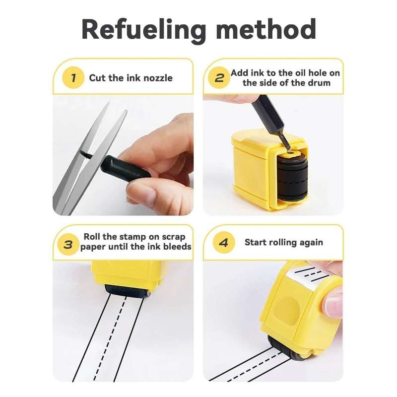 English Roller Stamp Kawaii Handwriting Practice Seal Writing Guide Tool For Kids And Teachers 9