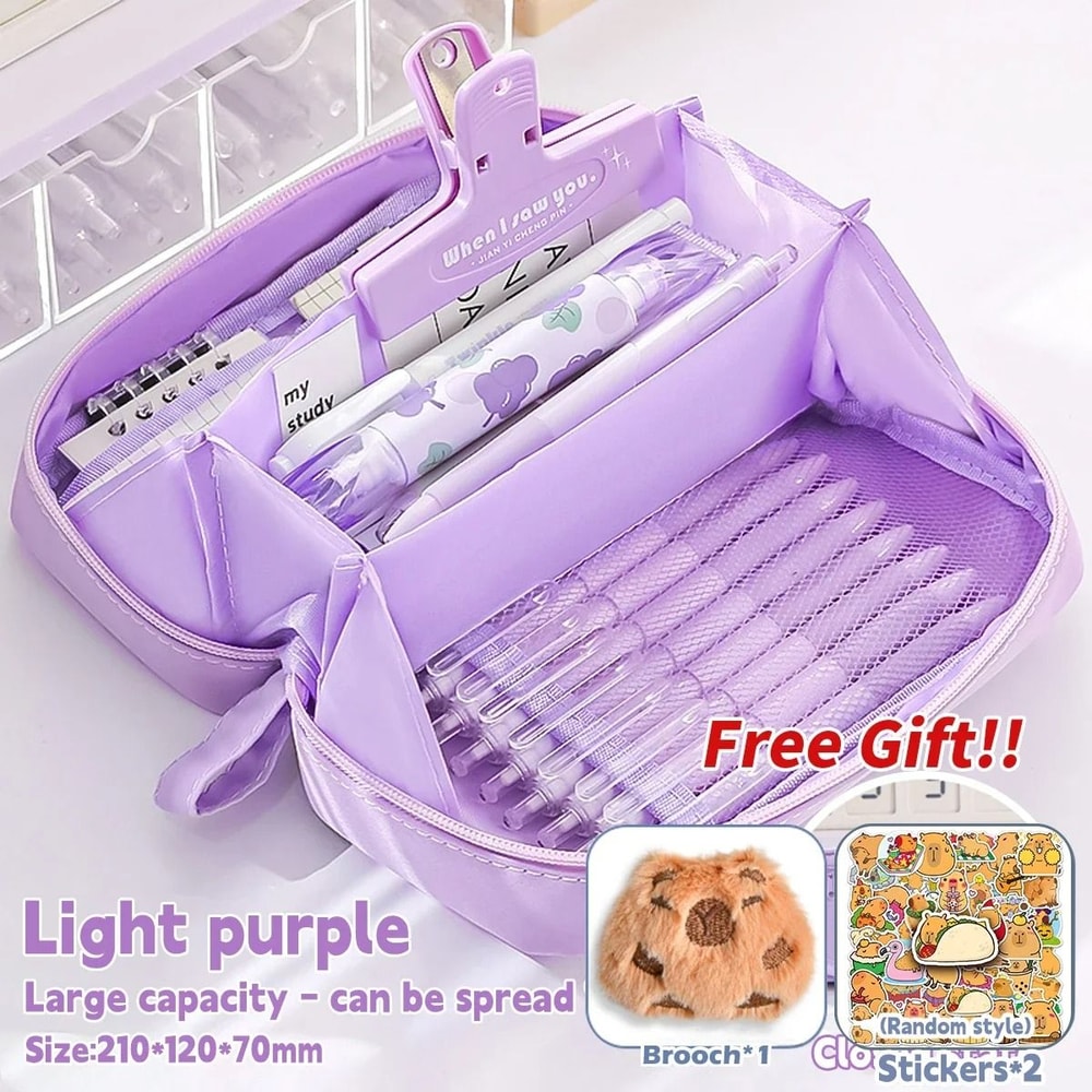 INS Style Pencil Case Kawaii Large Capacity Student Stationery Organizer Korean Pencil Bag 5