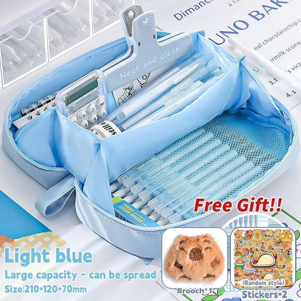 INS Style Pencil Case Kawaii Large Capacity Student Stationery Organizer Korean Pencil Bag 4