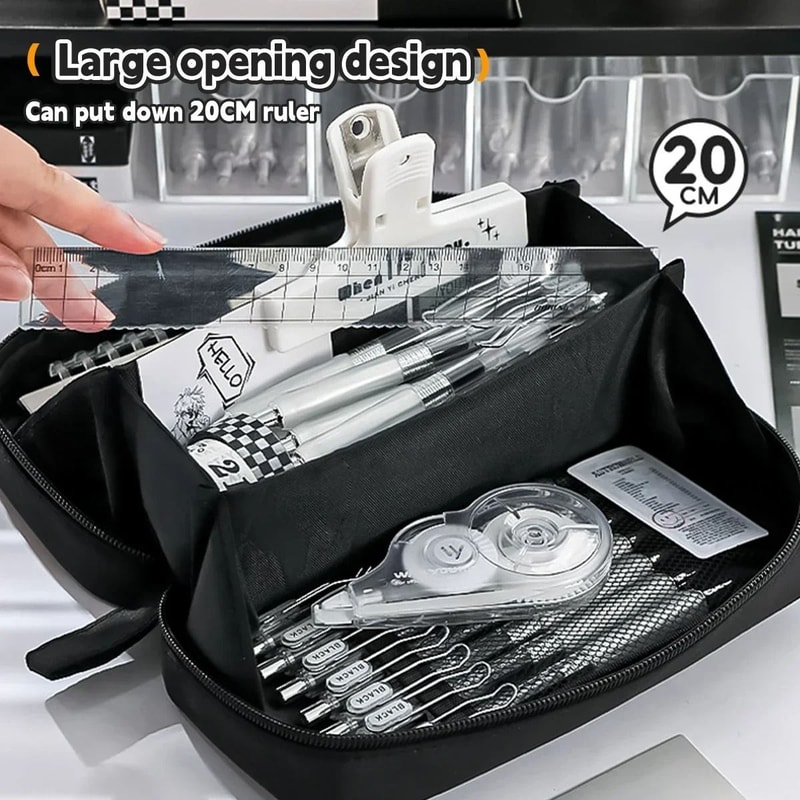 INS Style Pencil Case Kawaii Large Capacity Student Stationery Organizer Korean Pencil Bag 6