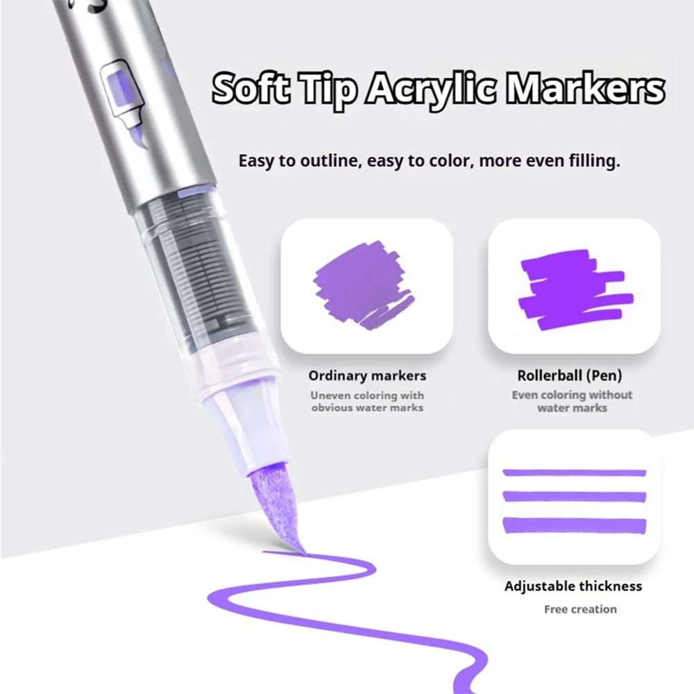 Acrylic Paint Markers Set Soft Tip Paint Pens 12 To 120 Colors For Artists And Beginners 10