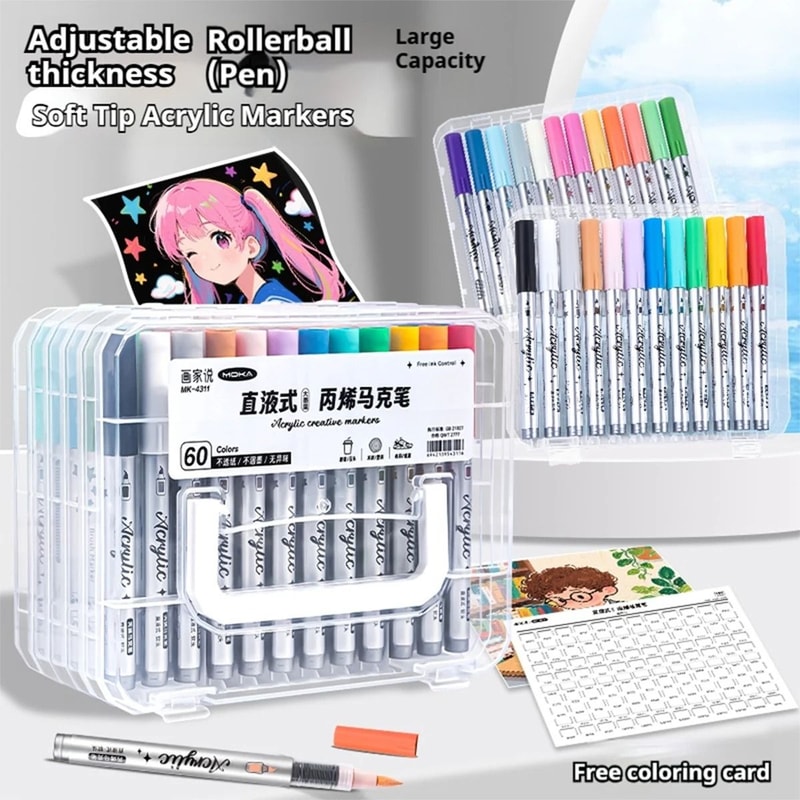 Acrylic Paint Markers Set Soft Tip Paint Pens 12 To 120 Colors For Artists And Beginners 11