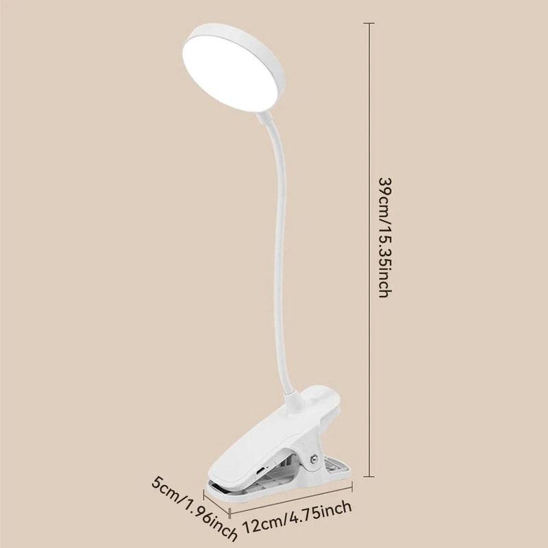 USB Rechargeable Desk Lamp LED Clip Reading Light With Eye Protection And 3 Dimming Modes 4
