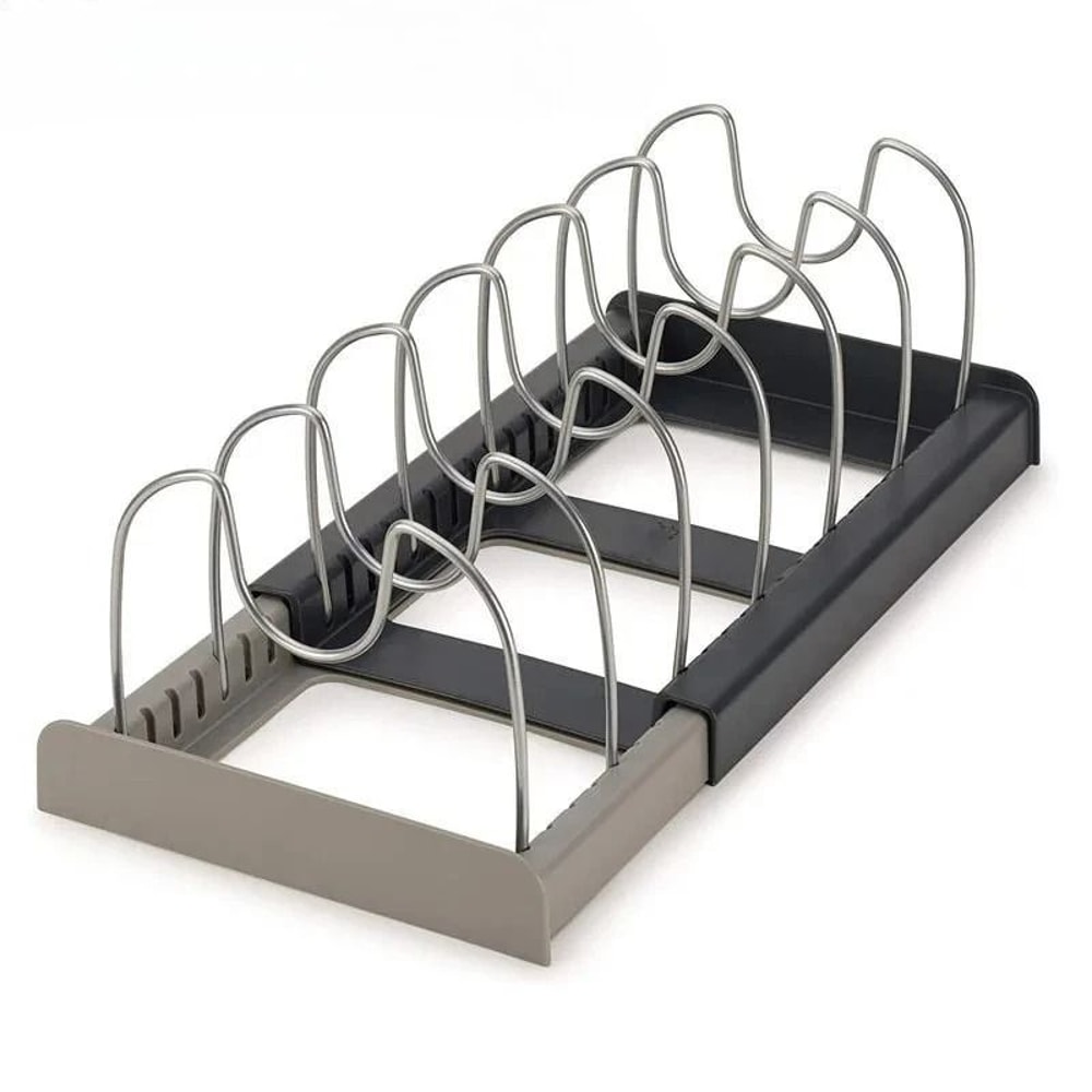 Telescopic Pot Rack Organizer 7 Slot Pan And Lid Holder Space Saving Kitchen Cabinet Organizer 3