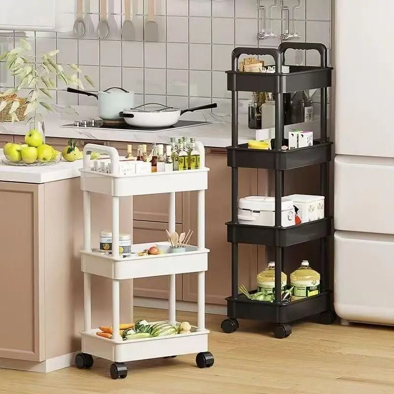 Multi Layer Kitchen Storage Trolley Rolling Cart Organizer For Snacks Fruits And Vegetables 10