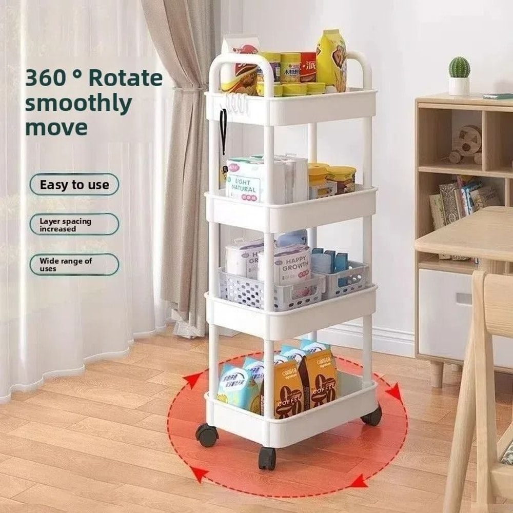 Multi Layer Kitchen Storage Trolley Rolling Cart Organizer For Snacks Fruits And Vegetables 11