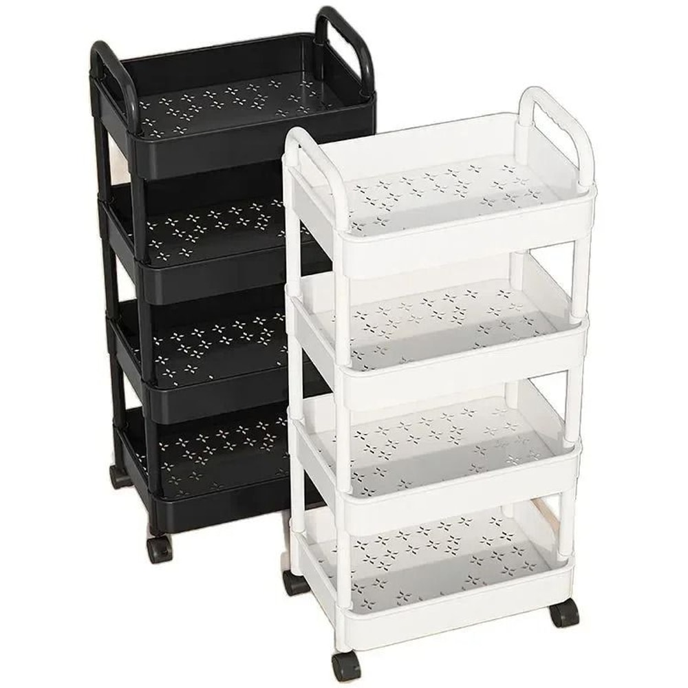 Multi Layer Kitchen Storage Trolley Rolling Cart Organizer For Snacks Fruits And Vegetables 7