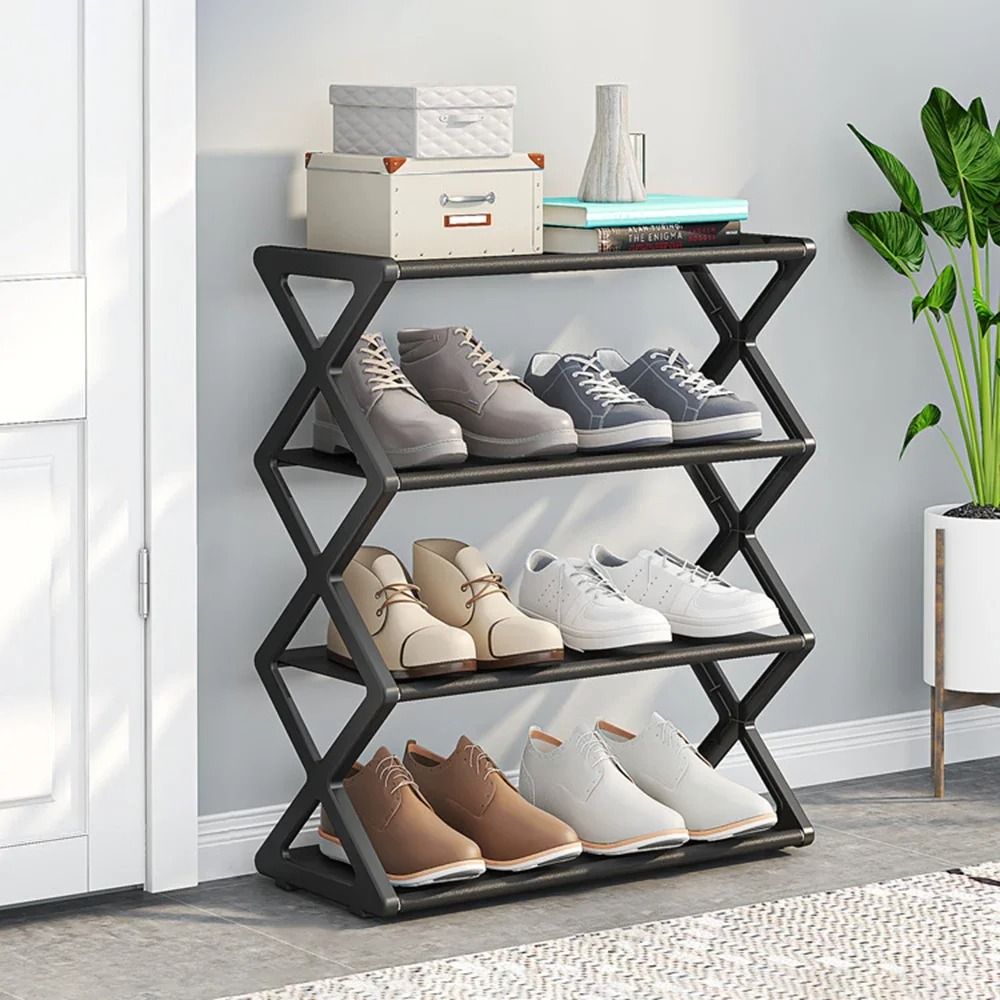 X Type Multi Layer Shoe Rack Space Saving Home Shoe Organizer 0
