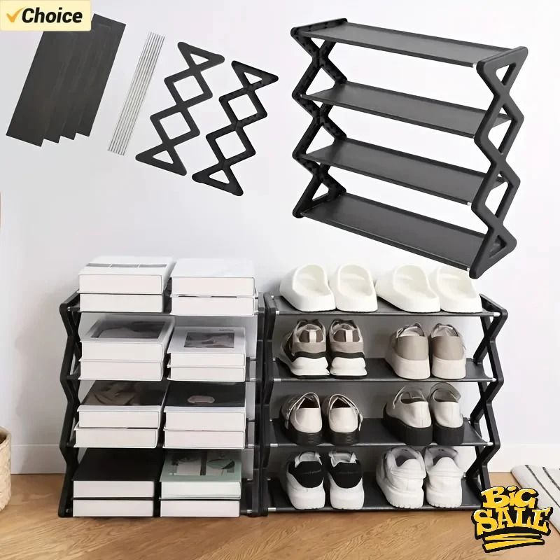X Type Multi Layer Shoe Rack Space Saving Home Shoe Organizer 9