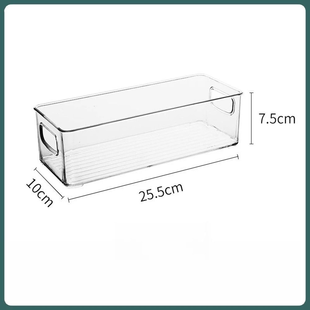 Clear Stackable Pantry Storage Bins With Handles Refrigerator Organizer Set 1