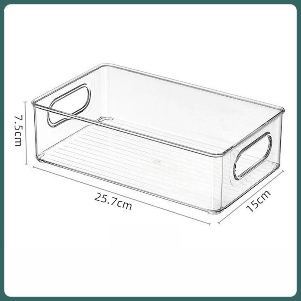 Clear Stackable Pantry Storage Bins With Handles Refrigerator Organizer Set 2