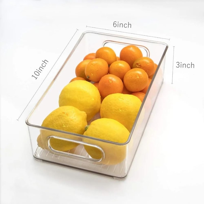 Clear Stackable Pantry Storage Bins With Handles Refrigerator Organizer Set 7